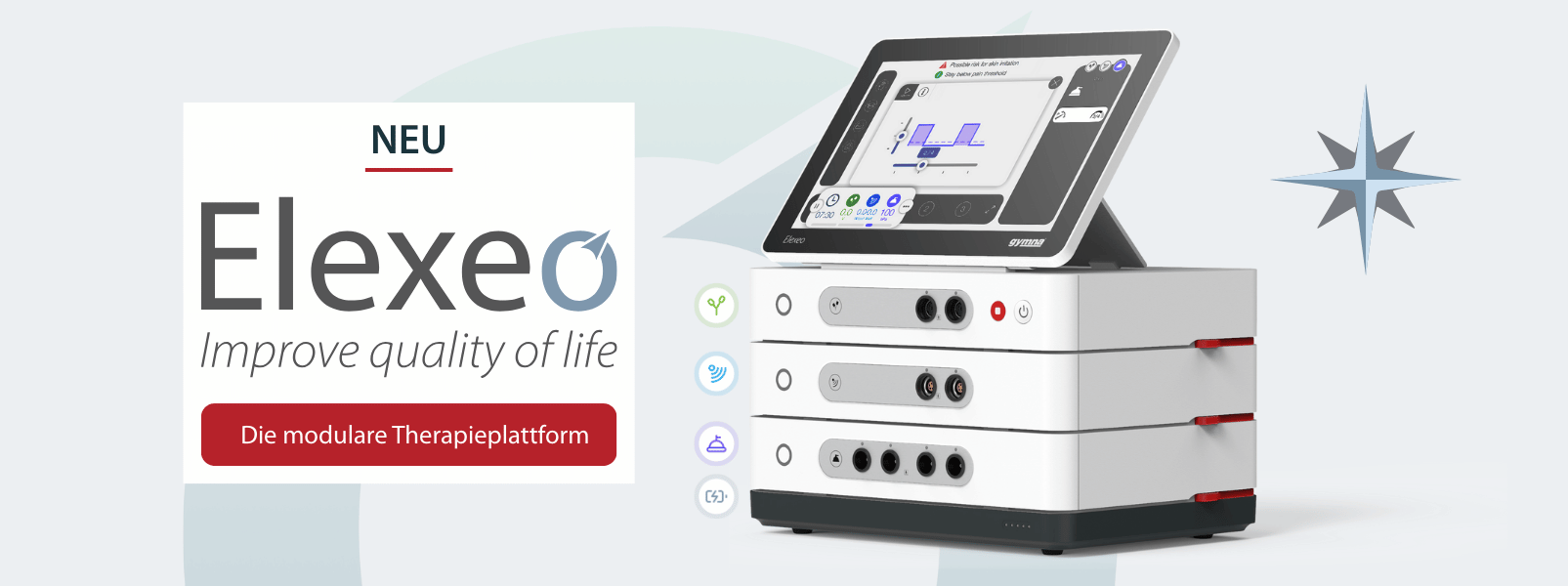 Discover the modular therapy platform Elexeo for physiotherapists