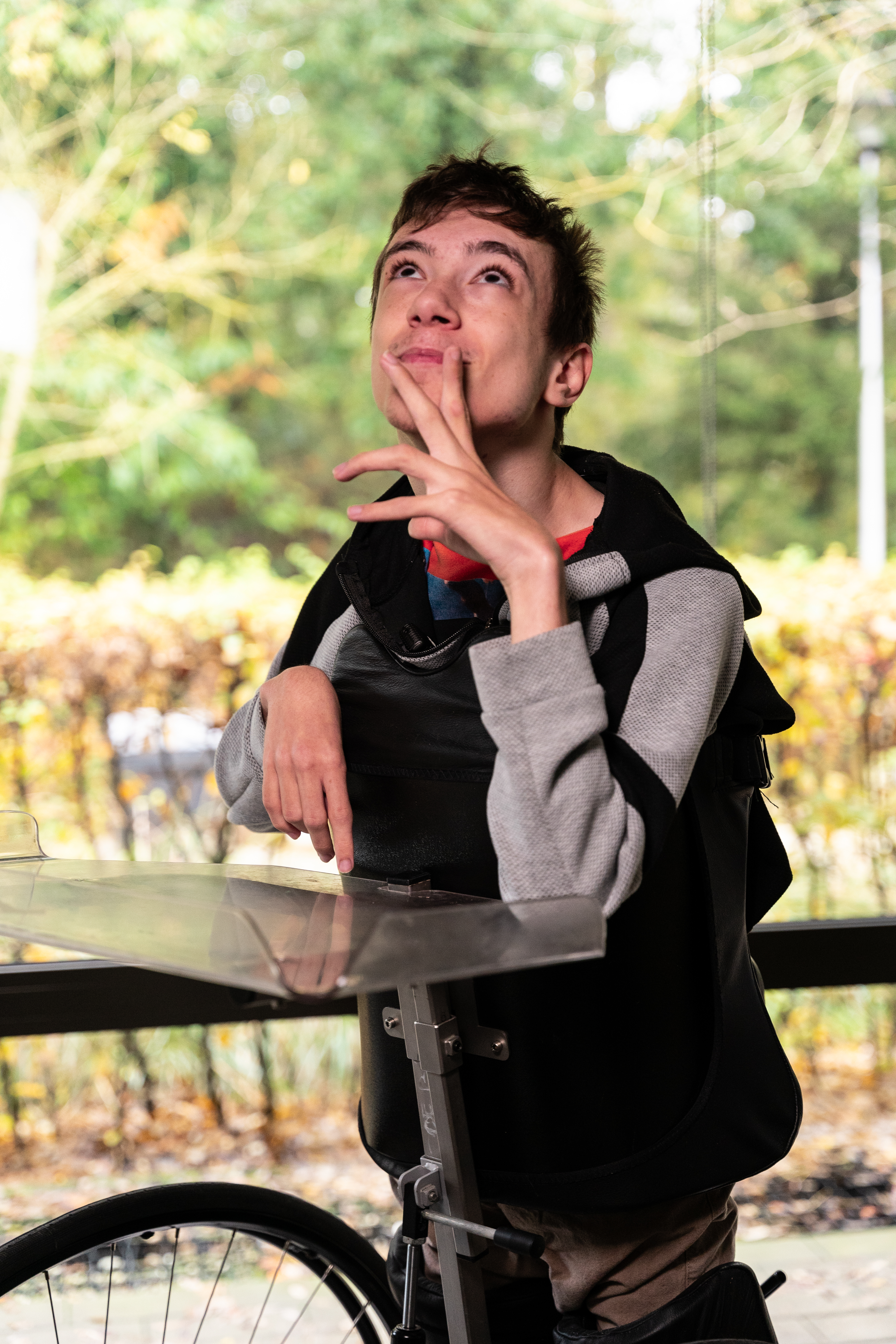 Participant Lukas describing his dreams about how shockwave therapy can help him